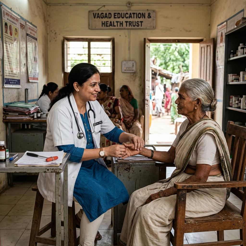 A doctor examining a patient